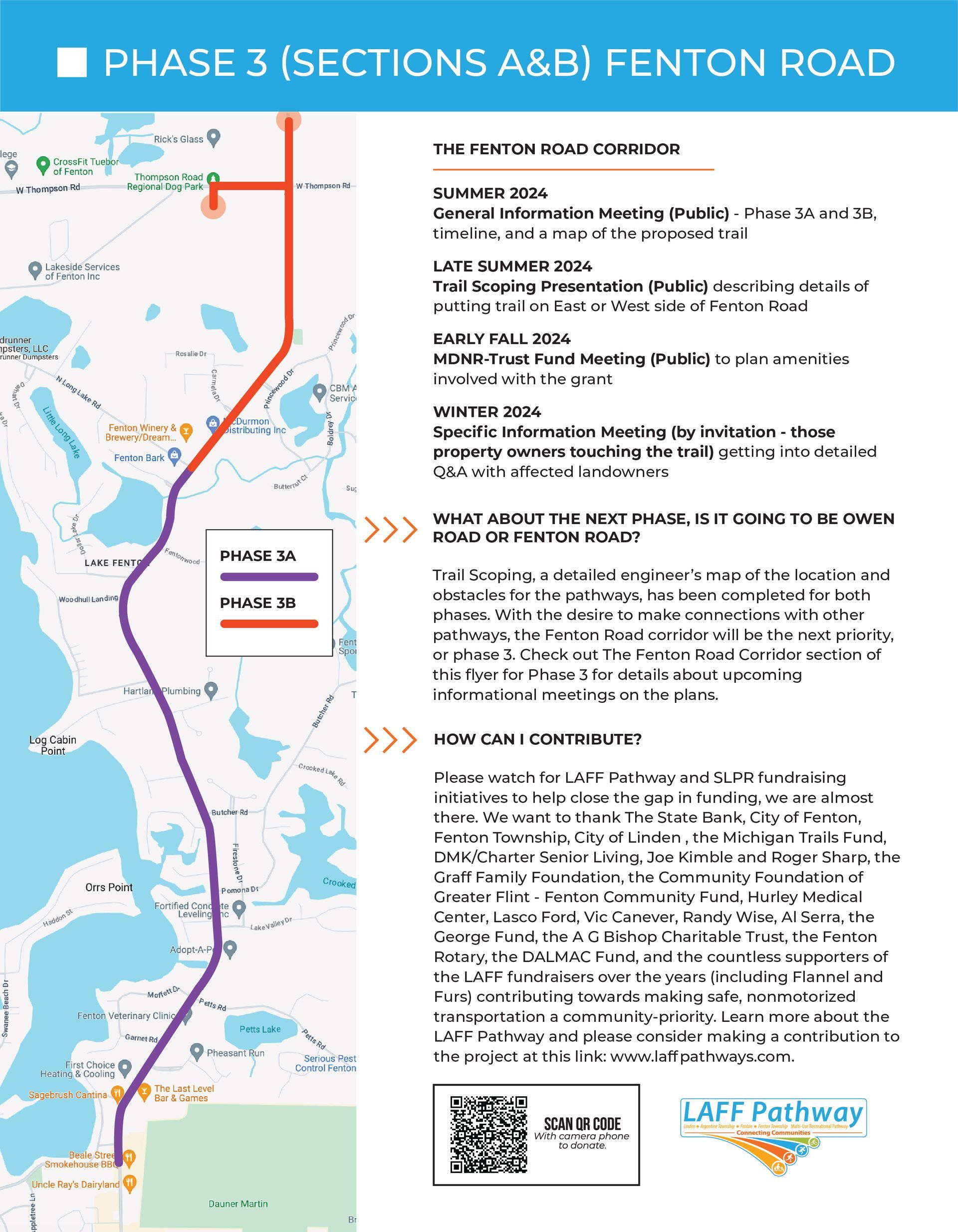 A map of phase 3 sections a & b fenton road