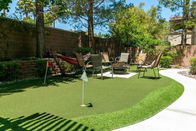 Desert Shores Las Vegas backyard green grass