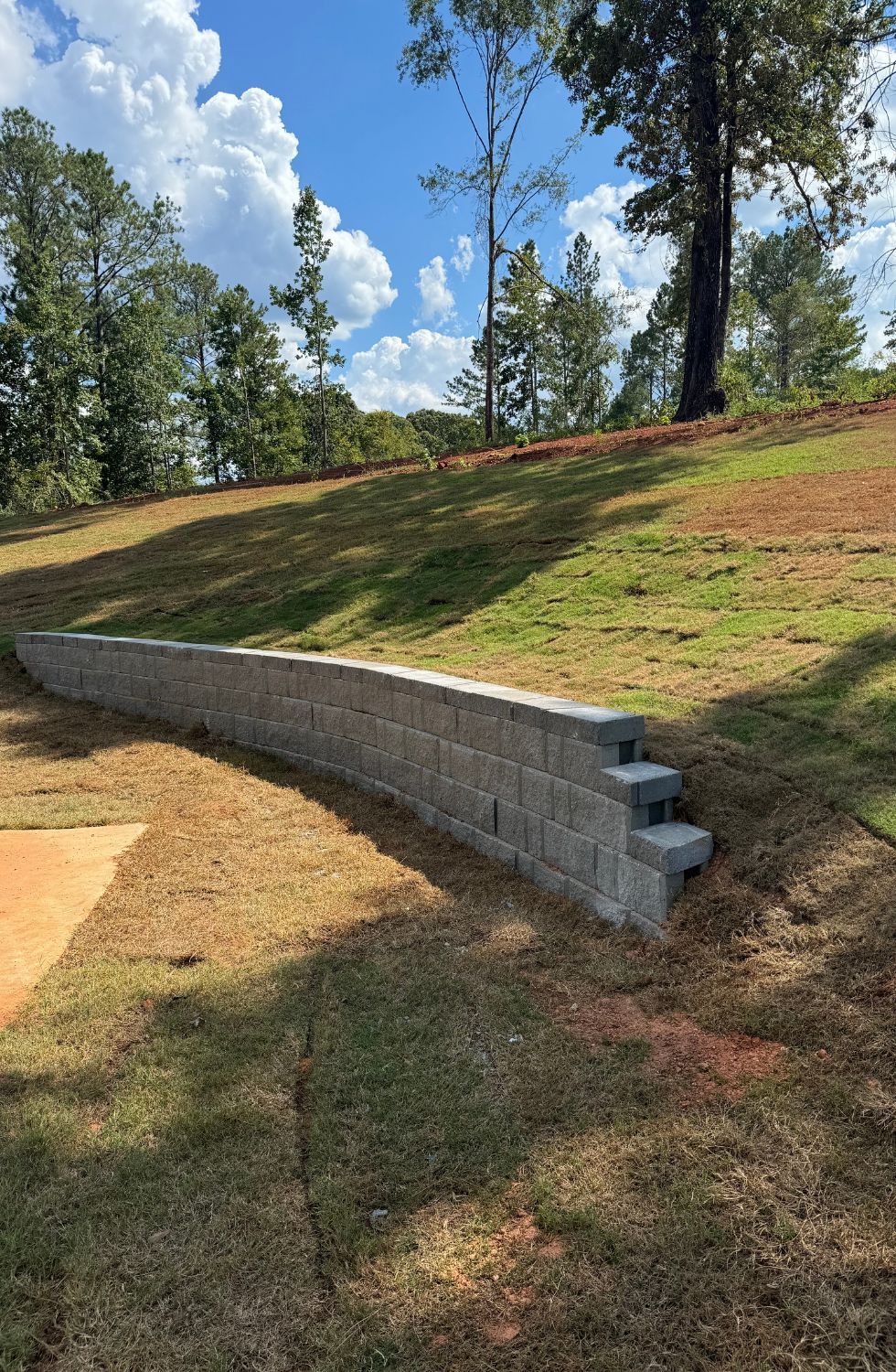 stone retaining wall in LaGrange Ga