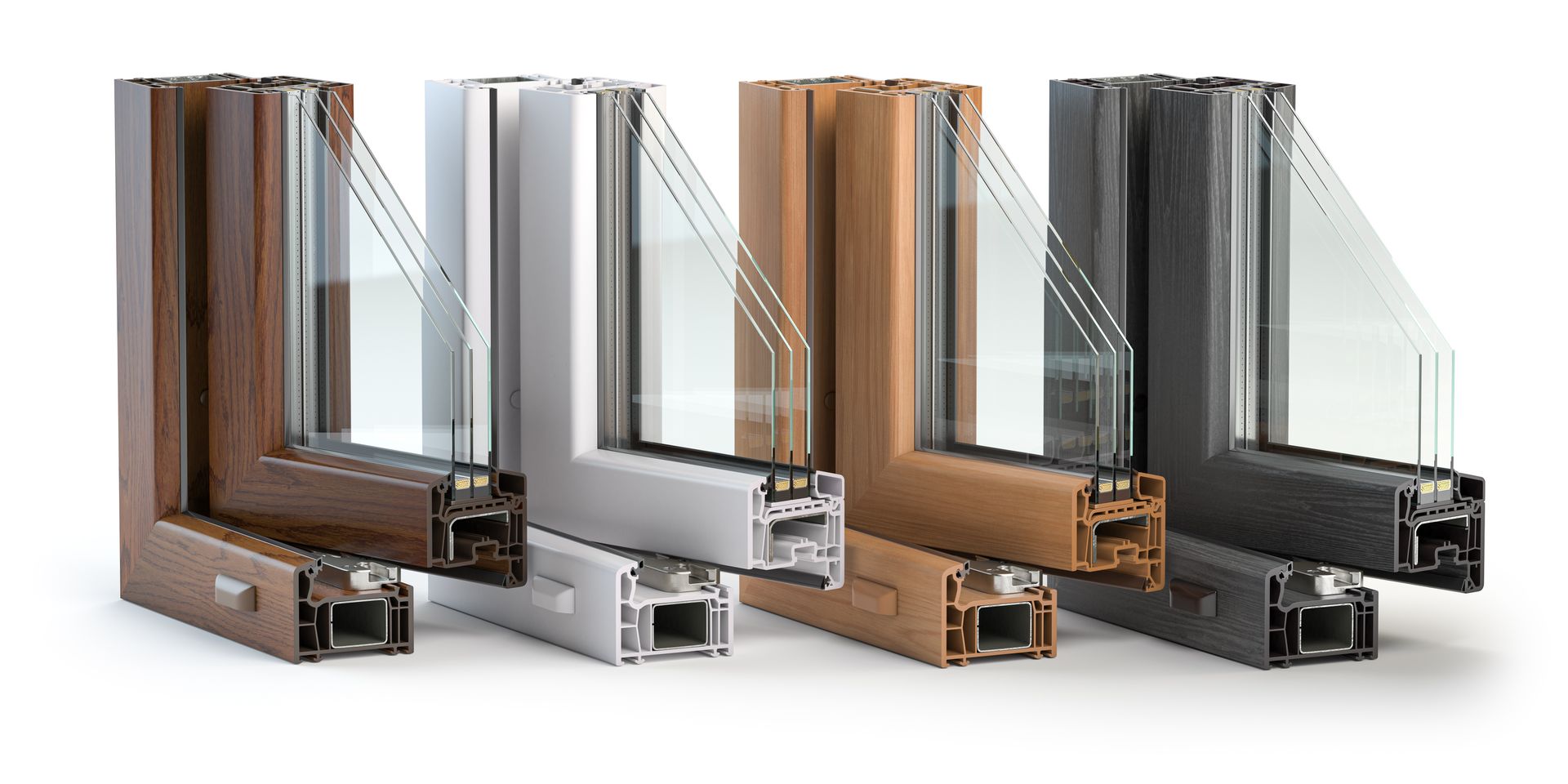 Esistono molti tipi diversi di finestre in diversi colori.