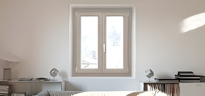 Un soggiorno con un divano e una finestra.