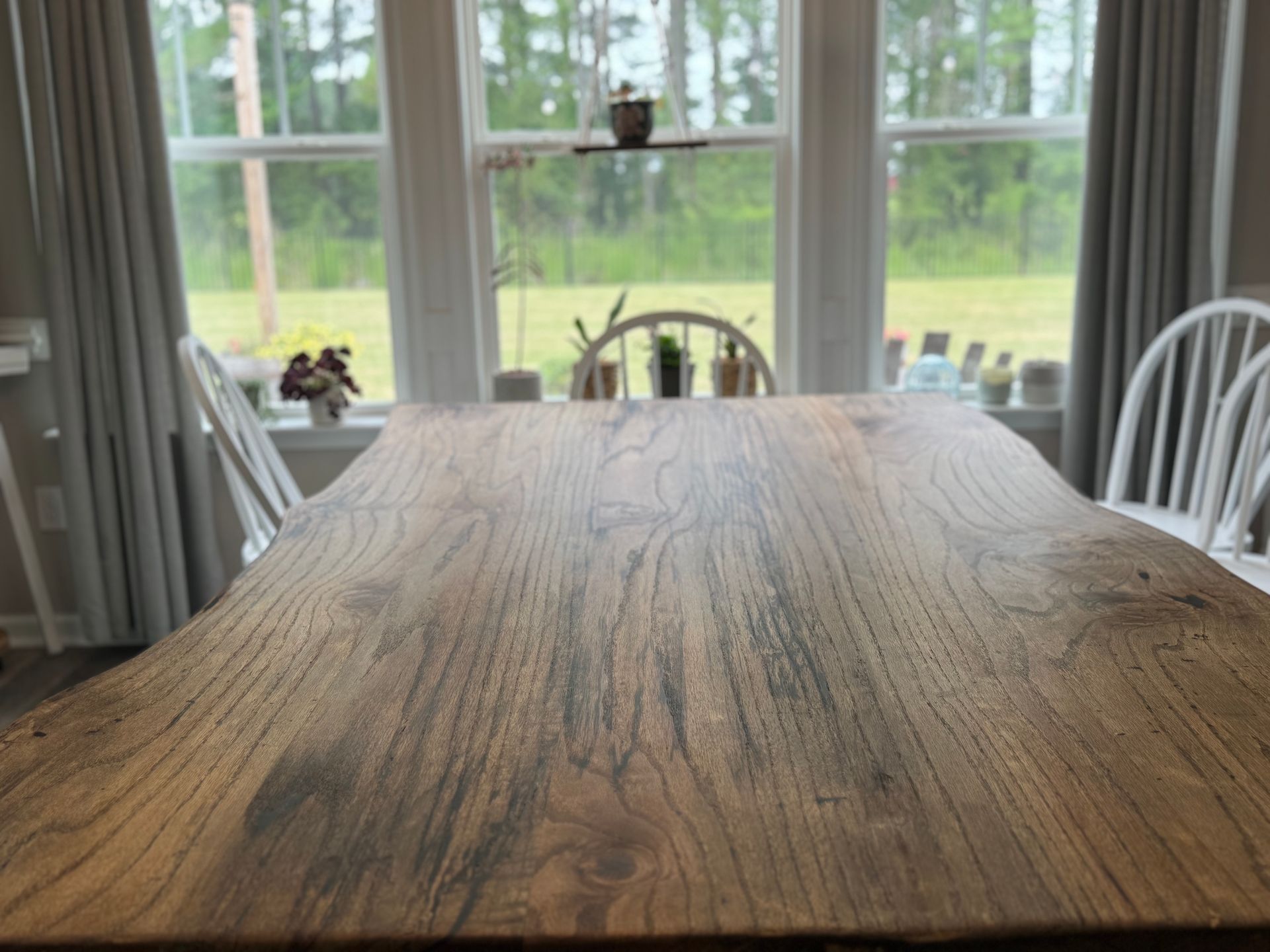 Custom, dining, table, live edge, handmade, pecan, spalted, large