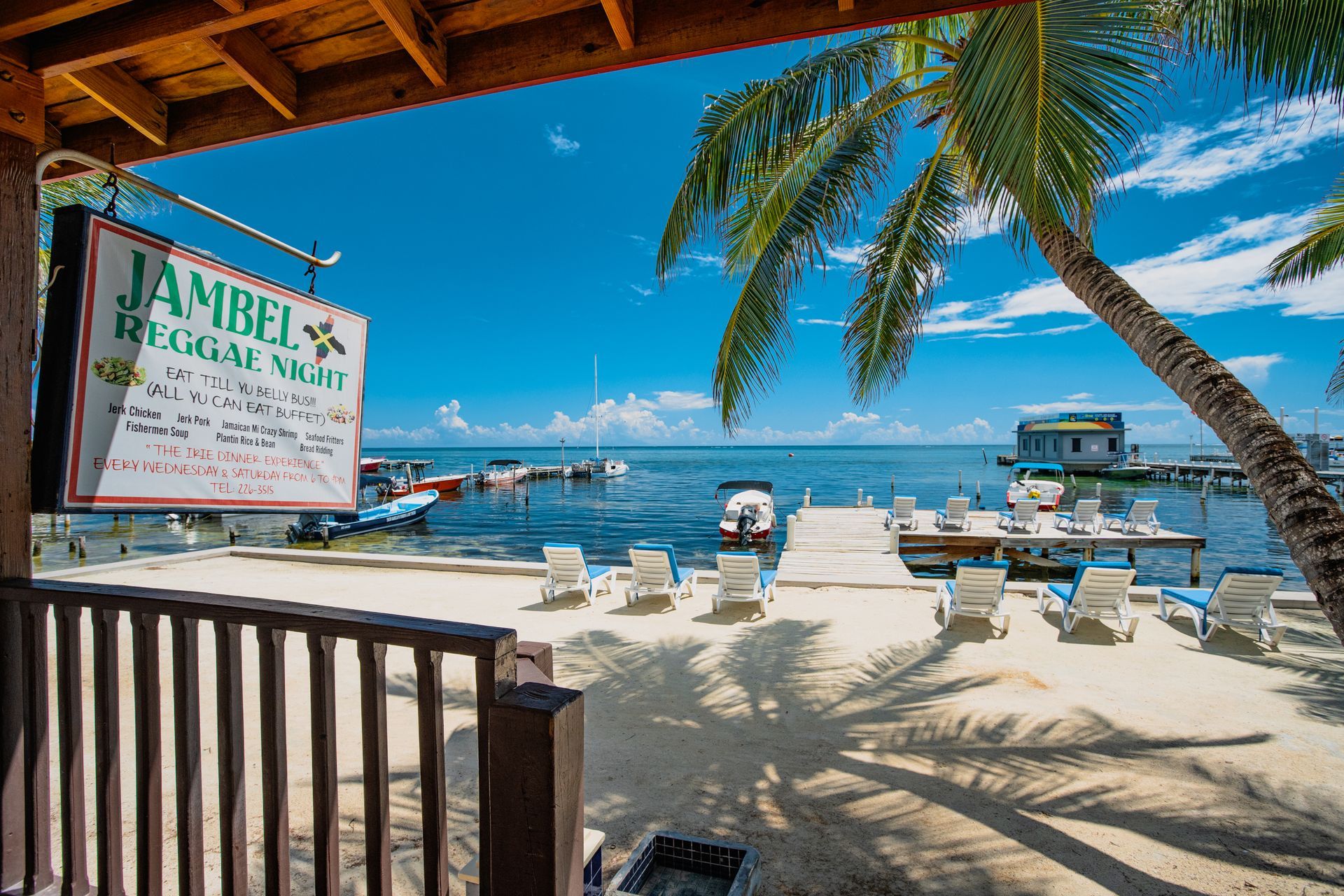 A beach with a sign that says jambel on it