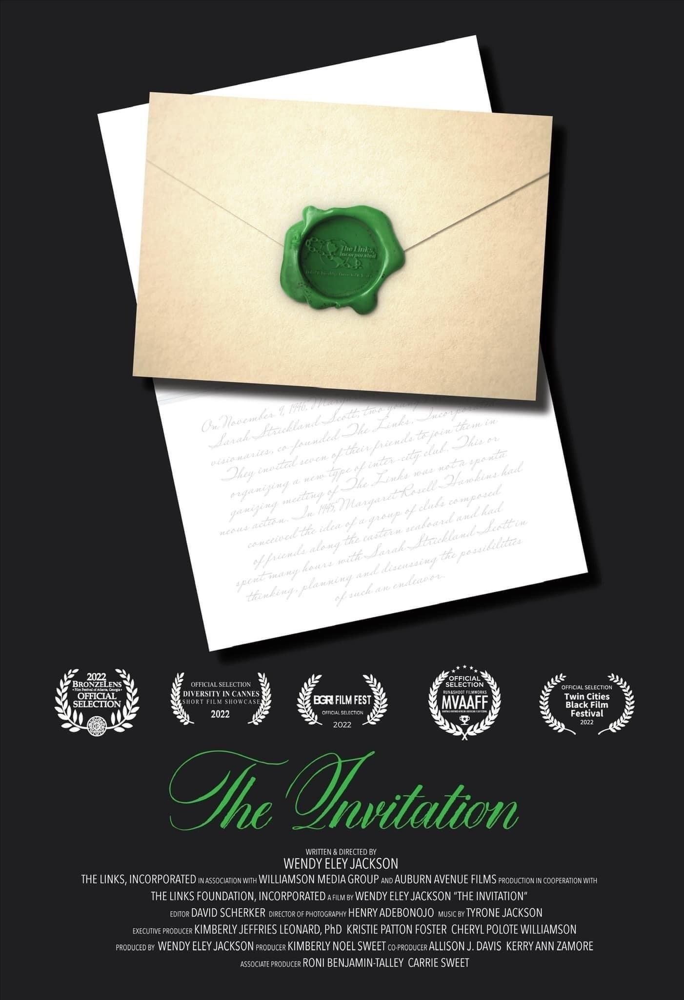 Movie poster: Envelope sealed with green wax above a sheet of paper. Title 
