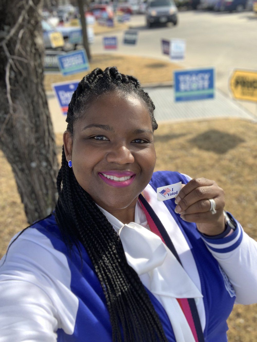 Woman with braids and a 