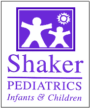 The logo for shaker pediatrics infants and children