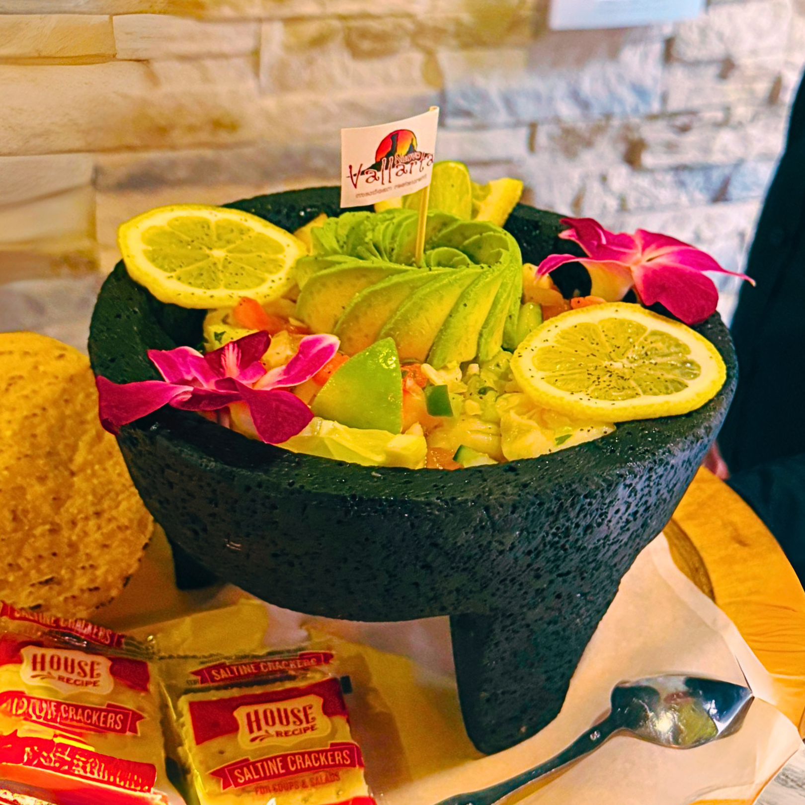 Fresh ceviche with avocado in molcajete bowl - authentic Mexican coastal cuisine Nuevo Vallarta 2