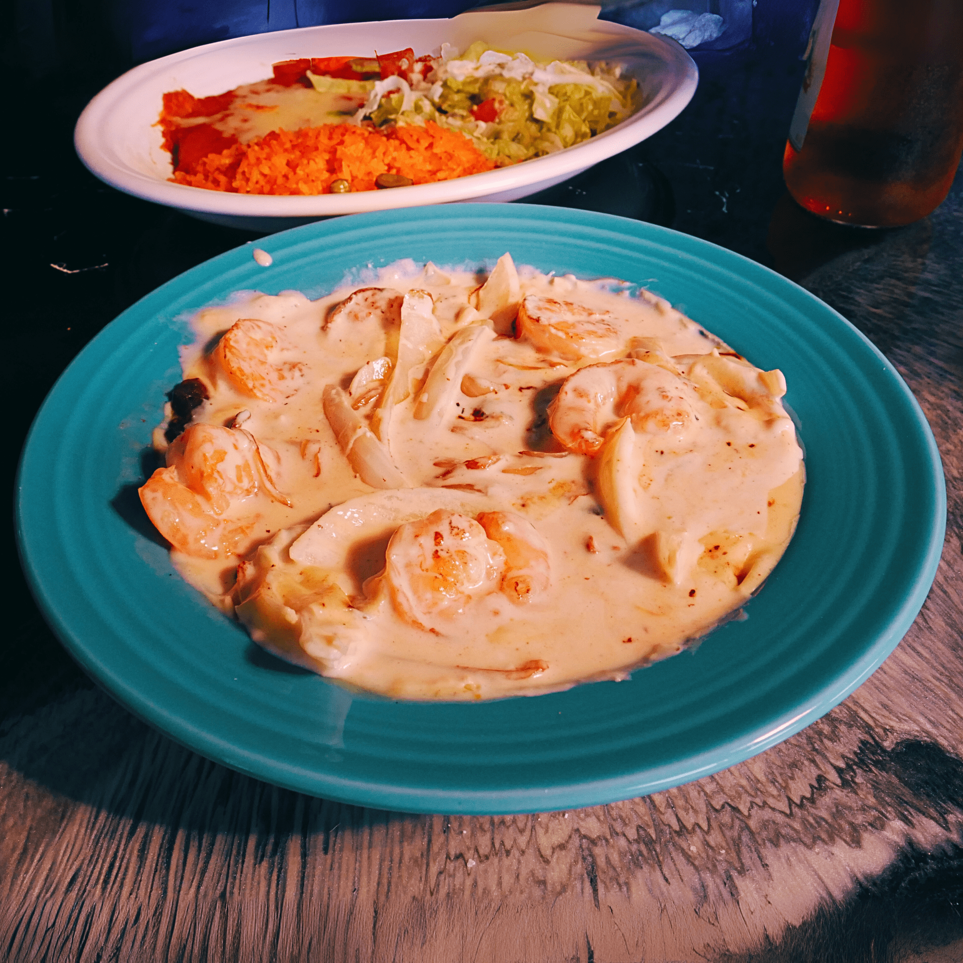 Camarones Supremos grilled shrimp creamy mushroom sauce - premium seafood Nuevo Vallarta 2 Flint