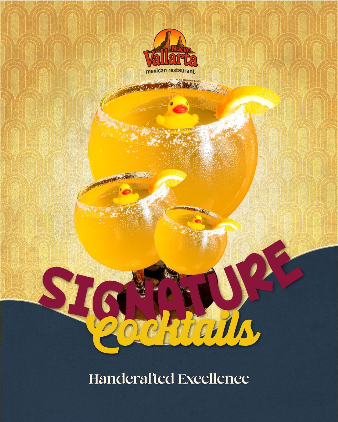 Nuevo Vallarta 2 signature margaritas with rubber duck garnish