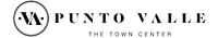 Logotipo de Punto Valle con el eslogan “The Town Center” en texto negro sobre fondo blanco.
