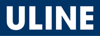 Logotipo blanco de ULINE sobre fondo azul