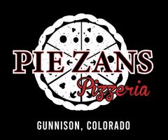 Pie zans logo in white, black and red