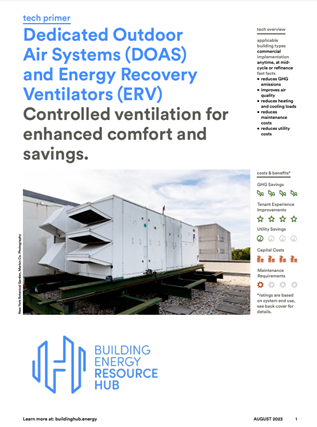An advertisement for dedicated outdoor air systems and energy recovery ventilators