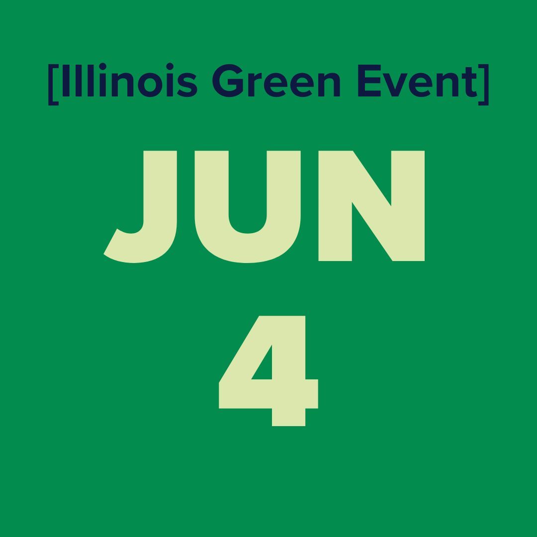 The logo for the illinois green alliance is a green map of illinois.