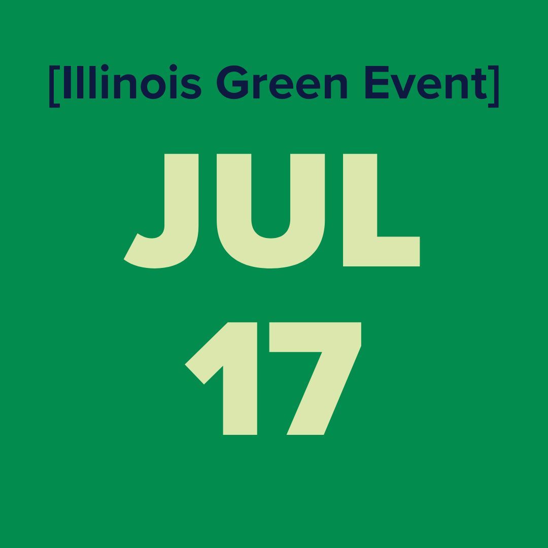 The logo for the illinois green alliance is a green map of illinois.