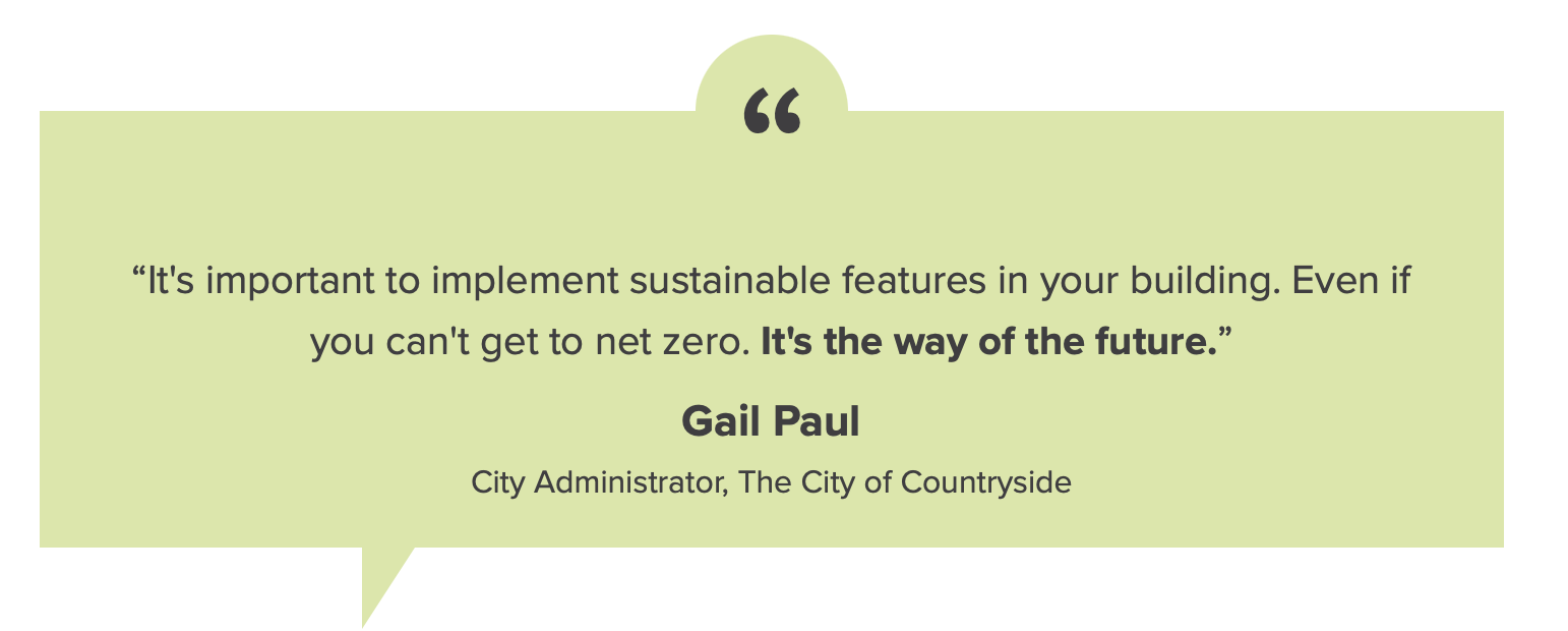 A quote from gall paul says it 's important to implement sustainable features in your building