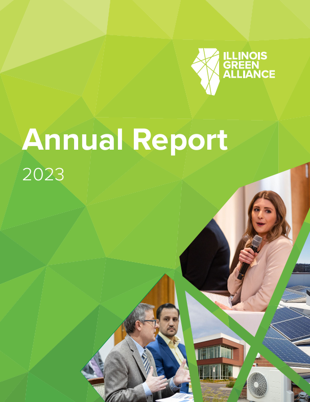 The cover of the illinois green alliance annual report for 2023