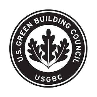 A black and white logo for the u.s. green building council