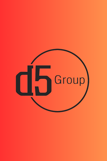 The D5 Group Logo on Orange Background. 