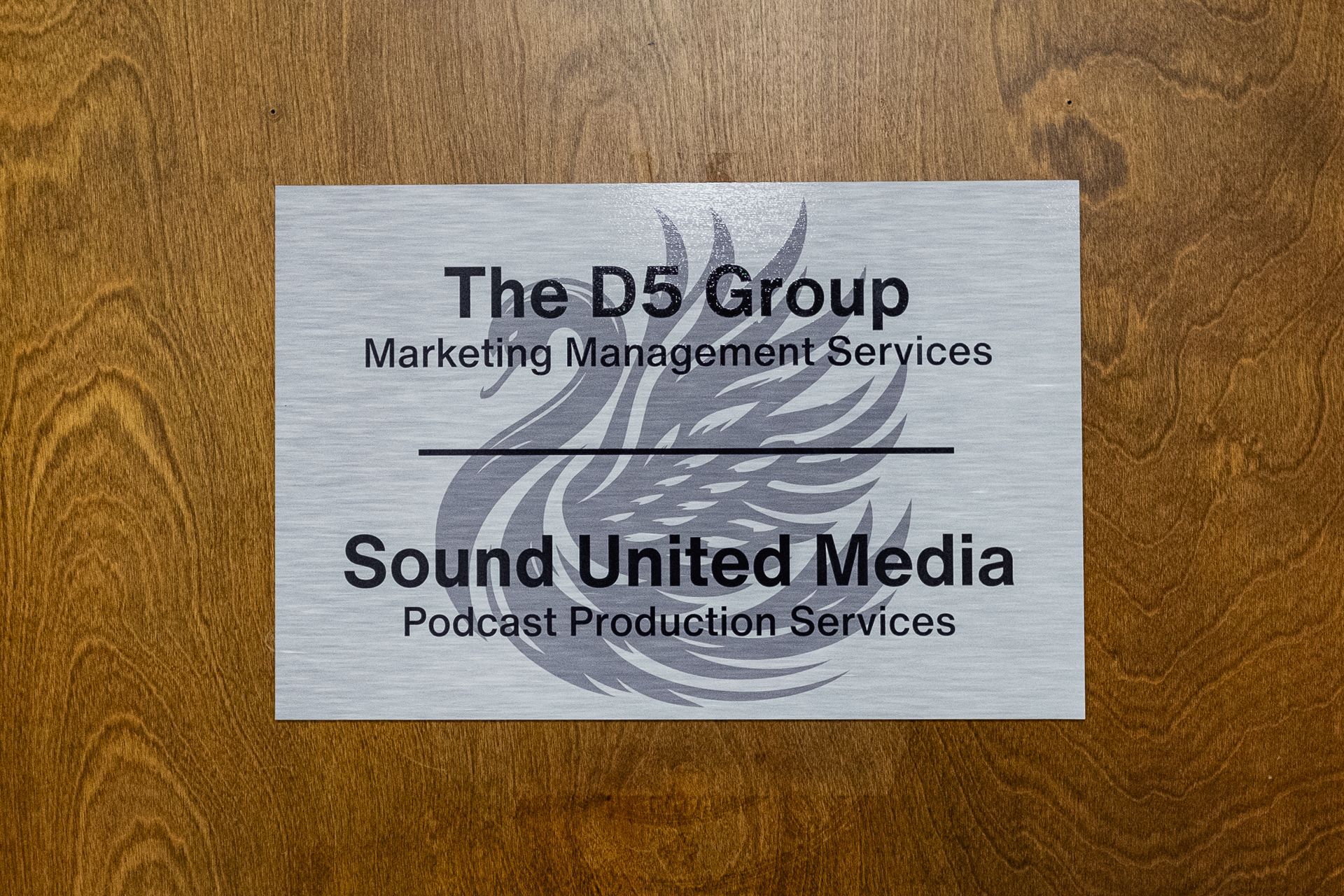 New door signage at The D5 Group