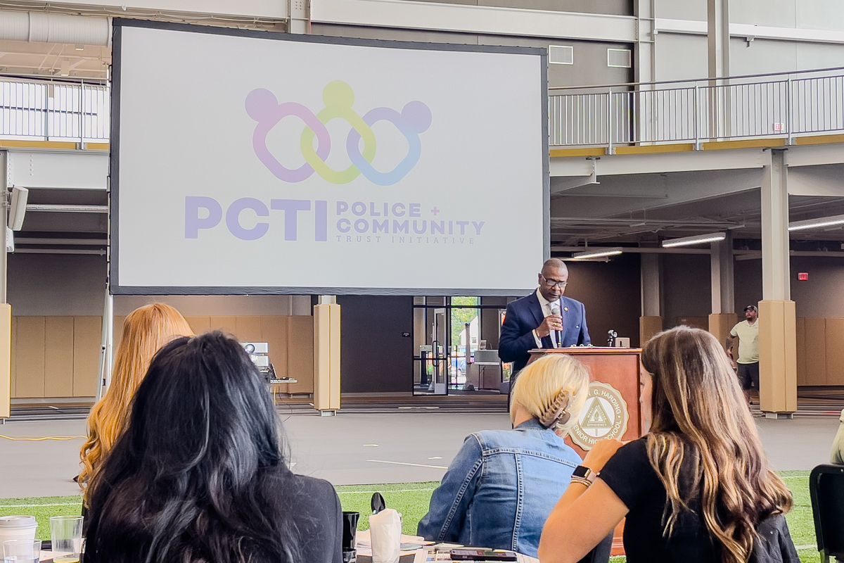 Mayor Wlliam D Franklin  speaking about the Warren PCTI