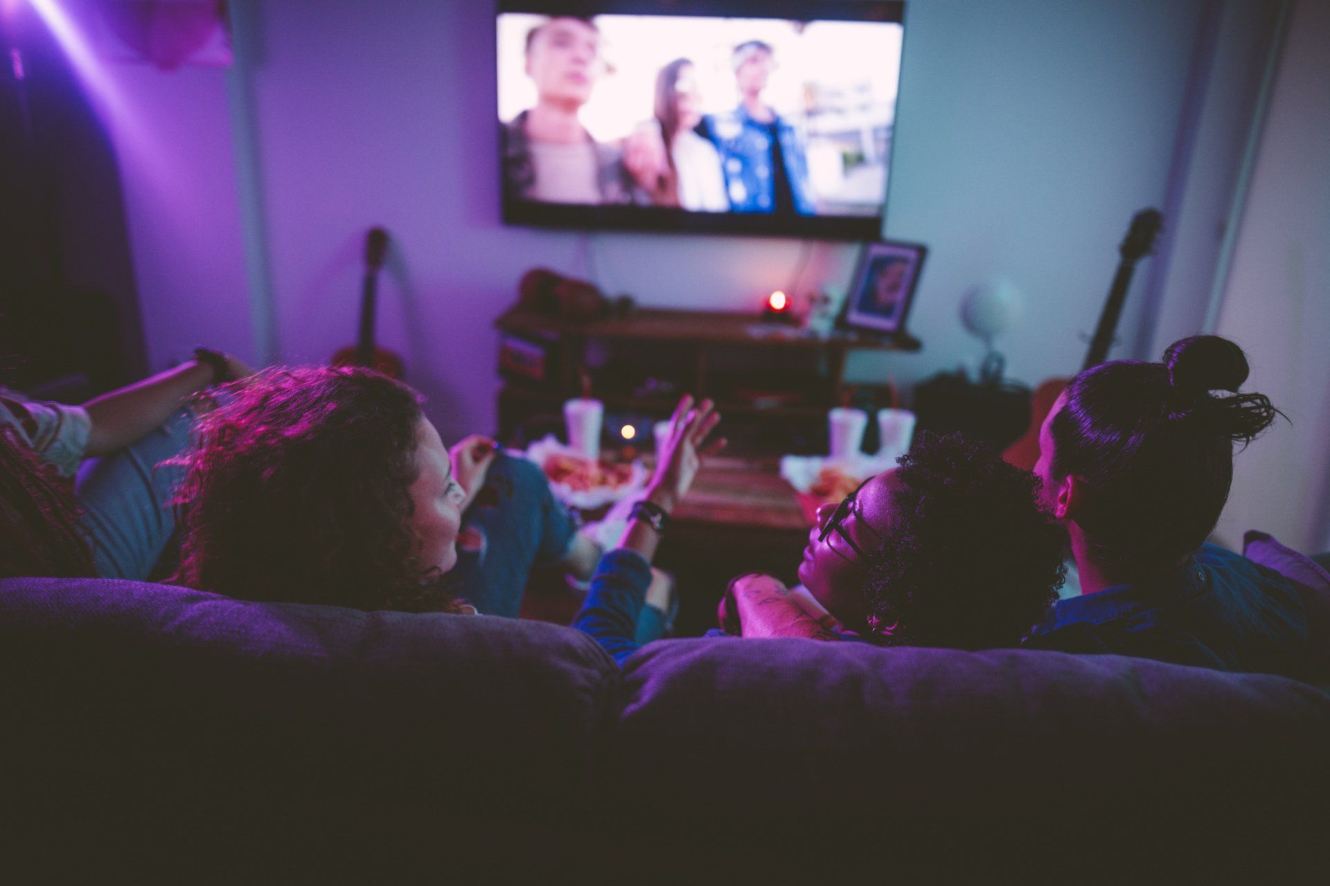Teenage Friends Watching a Movie at Home — Harrington Park, NSW — Riteway Antenna