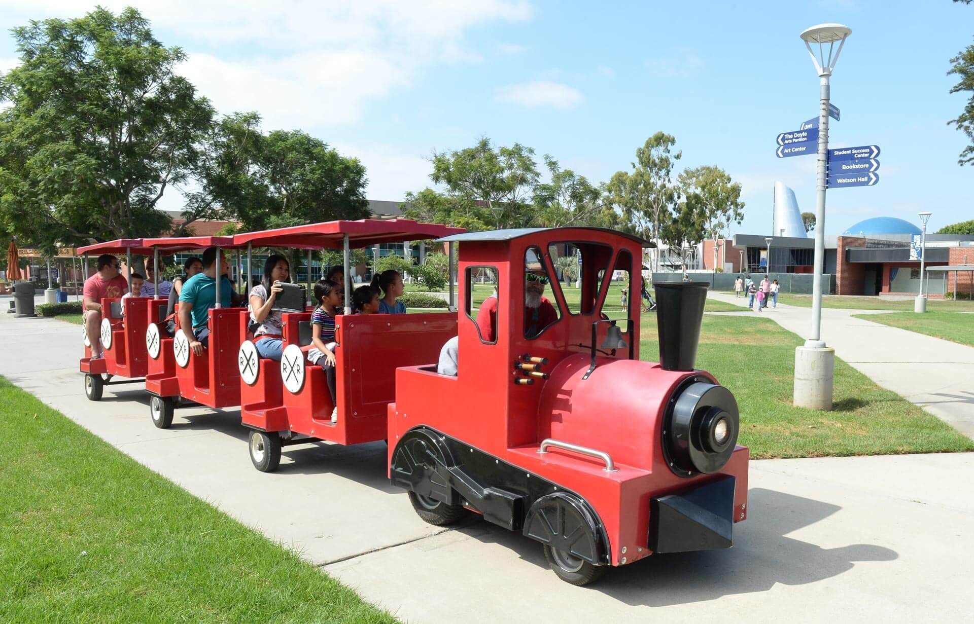 People enjoy free train rides around the OCC campus.