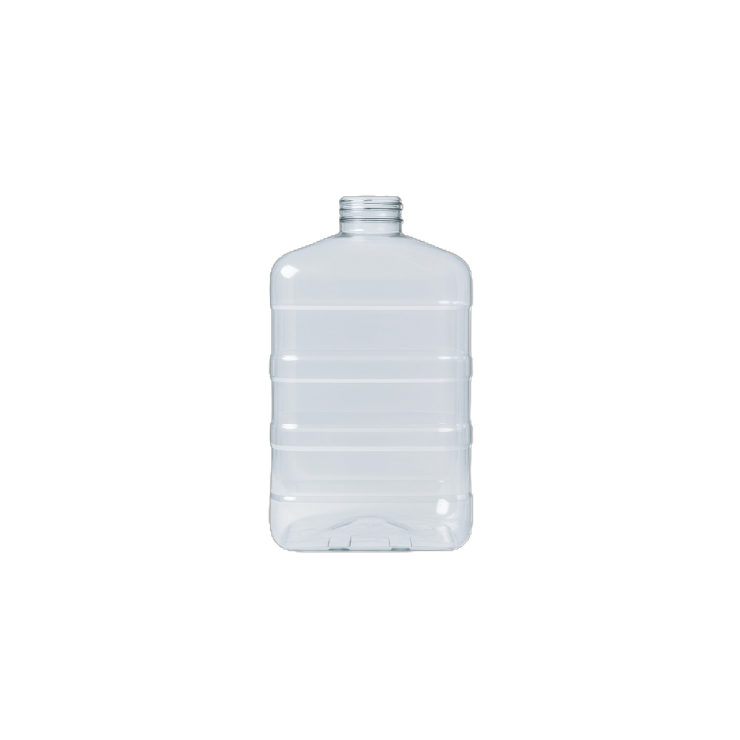 Clear 10lt plastic water jug with ridged sides and narrow neck from Riverwalk Water, Rosslyn, Pretoria.