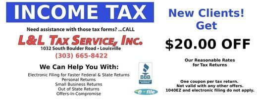 Payroll Taxes — 20% oFF Coupon For New Clients In Louisville, CO