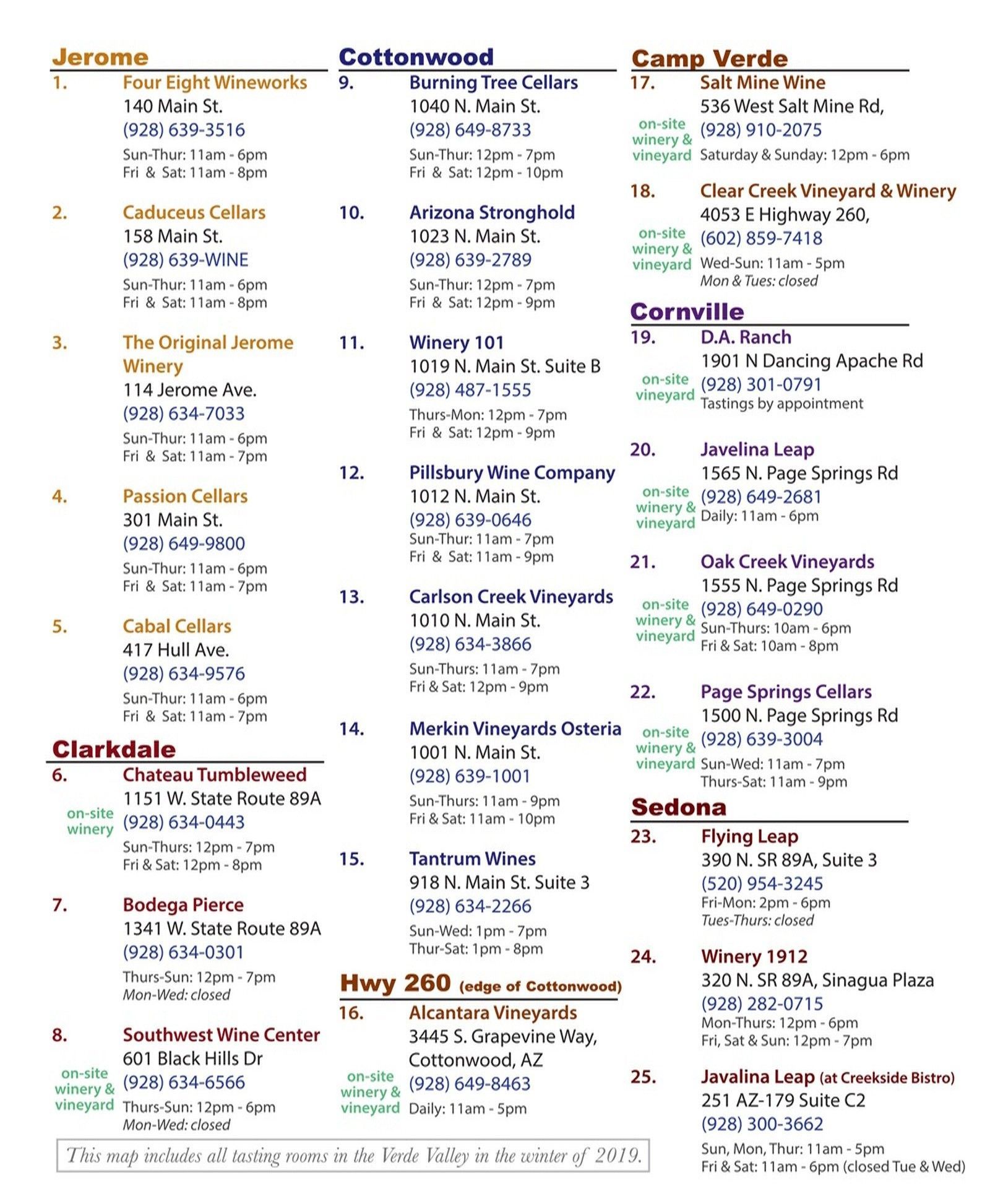 A white paper with a list of businesses on it