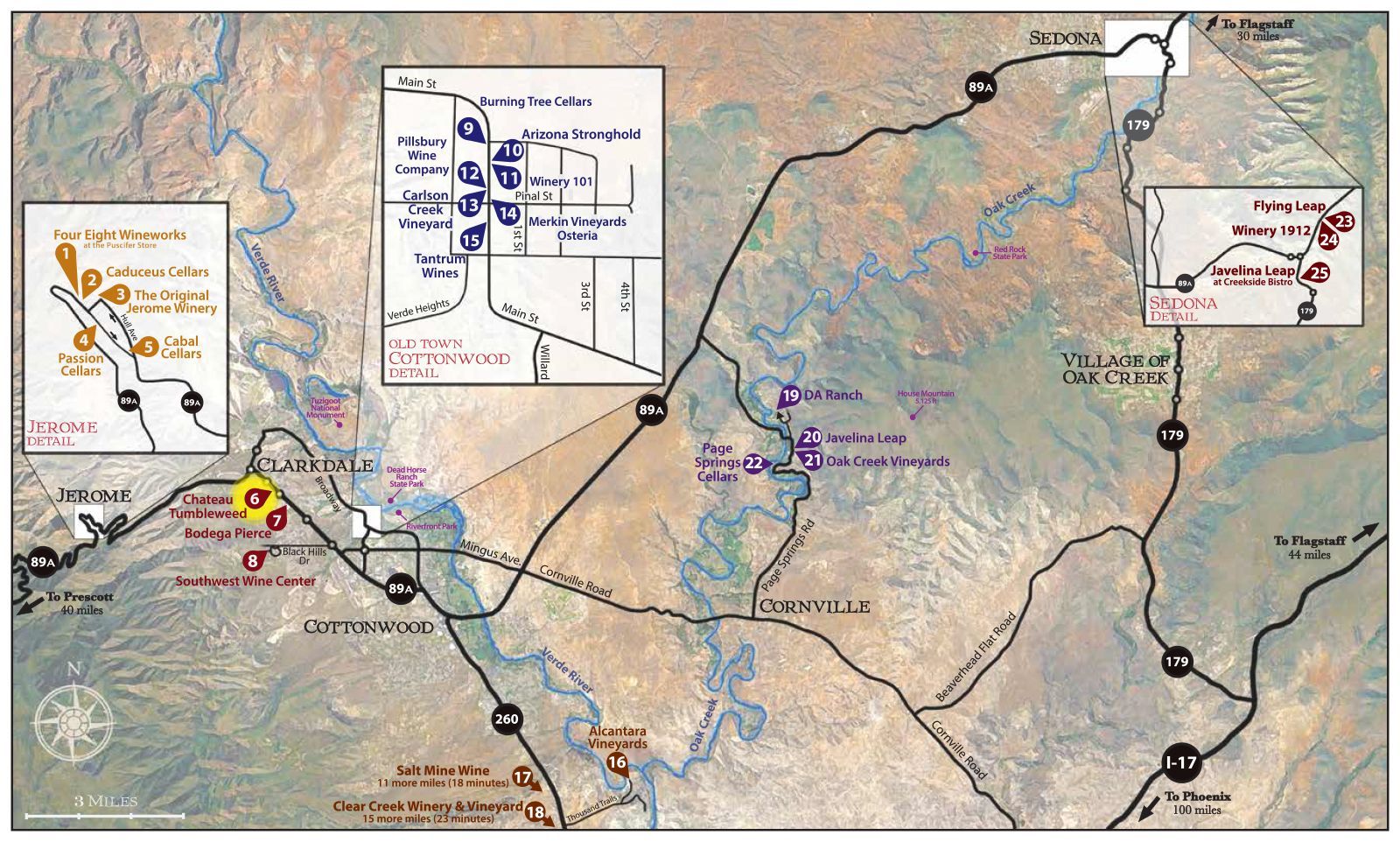 A map showing the location of a city and a river