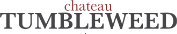 A logo for chateau tumbleweed on a white background