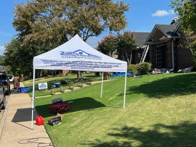 pro roofing and construction canopy to protect employees during hot weather