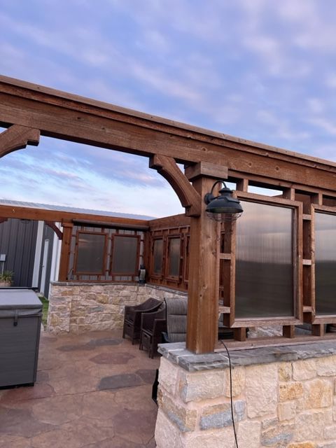 pavilion half way built by pro roofing and construction