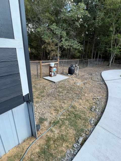 concrete slab built for pool filter and pump