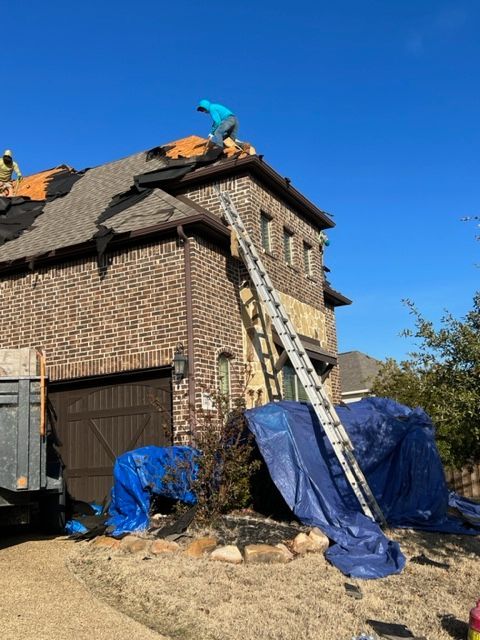 two story house roof replacement due to hail