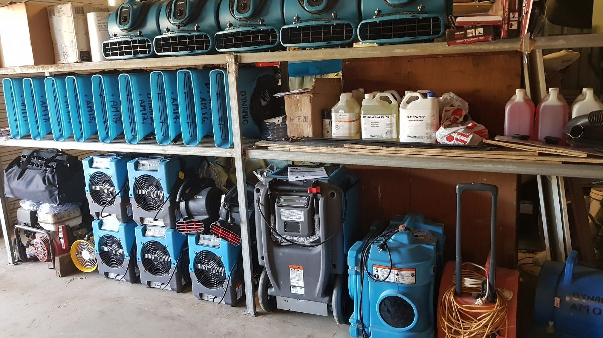 A Warehouse Filled With Lots of Equipment and Chemicals — Dynamic Services in Emerald, QLD