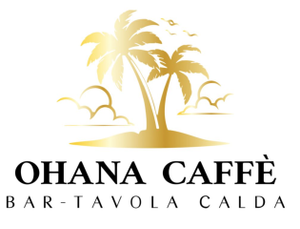 Logo dorato di palme su un'isola sopra la scritta