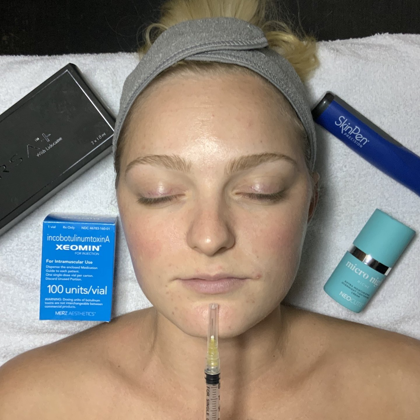 Woman with glowing skin after skincare treatment
