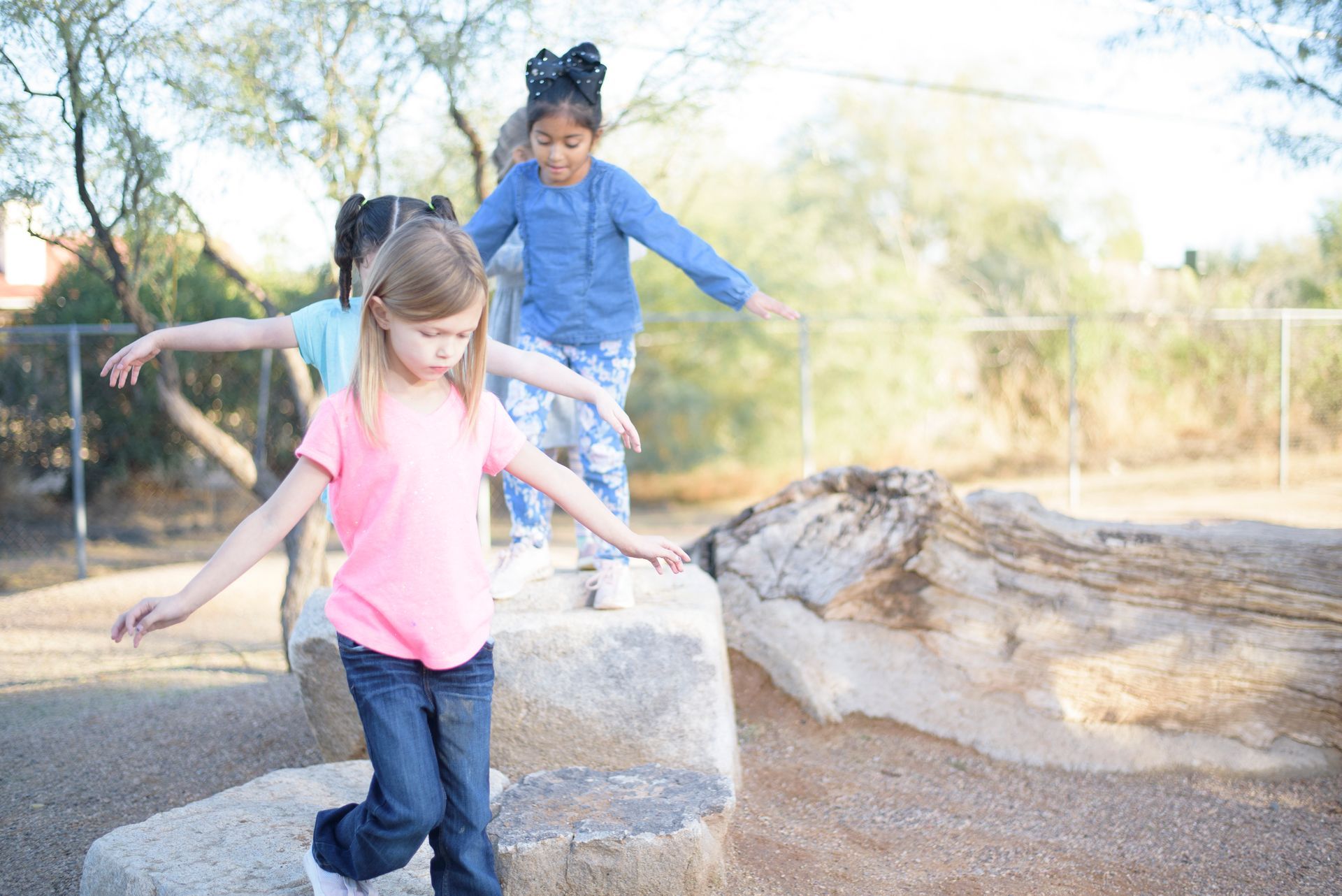 Montessori children during outdoor time