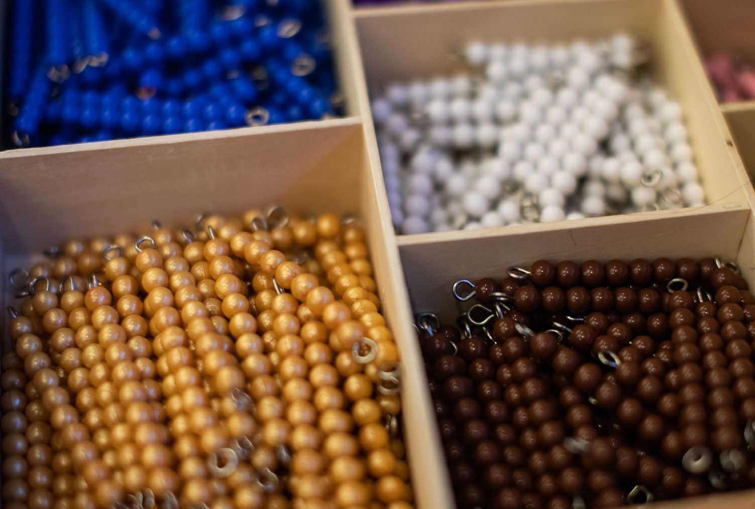 Montessori math beads material