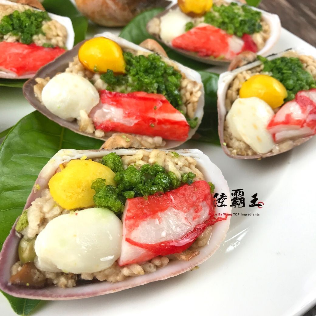 ☆干貝風米糕☆干貝海鮮米糕 附貝殼容器 10入 年菜／油飯  【陸霸王】