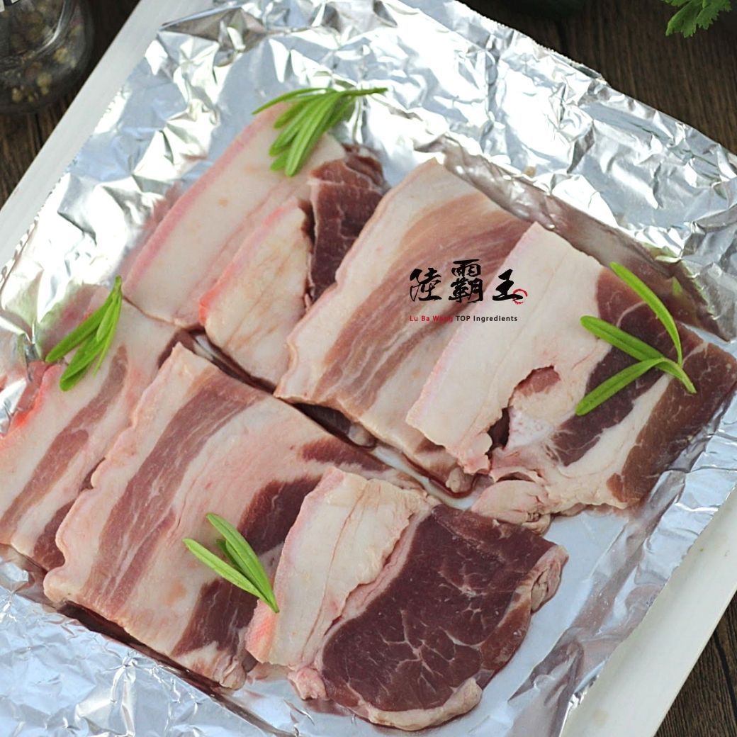 ☆新鮮五花三層肉☆ 500公克 包肉粽 家常滷肉 氣炸 可代切【陸霸王】