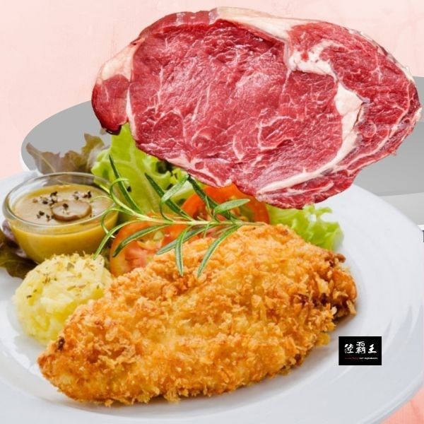 <紐西蘭牛排+日式香雞排免運組>特選紐西蘭沙朗5包=10片+日式香雞排8片入/包680G 溫體雞胸肉裹粉 日式炸雞排【陸霸王】