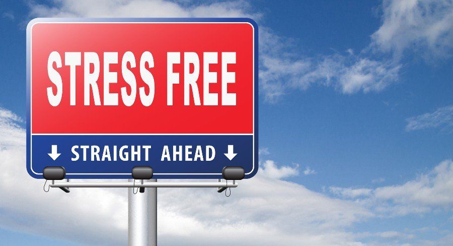 Stress Free Straight Ahead - sign