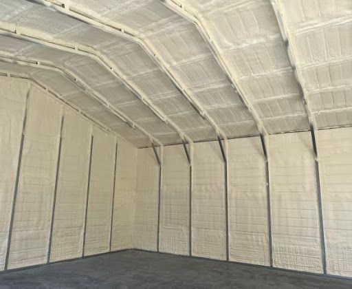 Image of a barn that has been insulated with spray faom