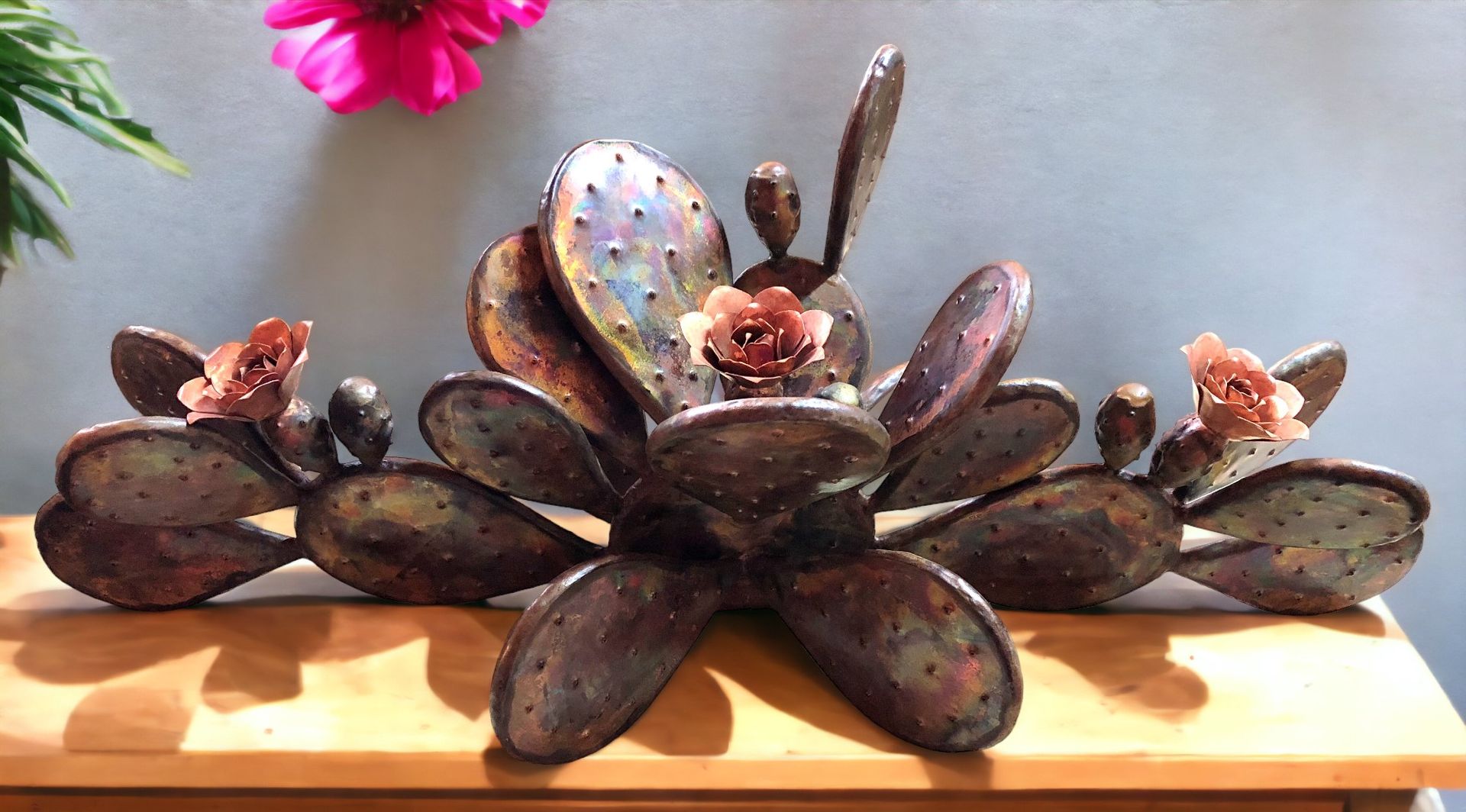 Centerpiece-Copper Cactus Natural Large (2)