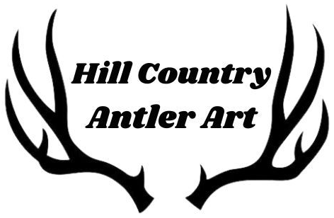 Hill Country Antler Buyers logo: deer head with antlers, circular border with text 