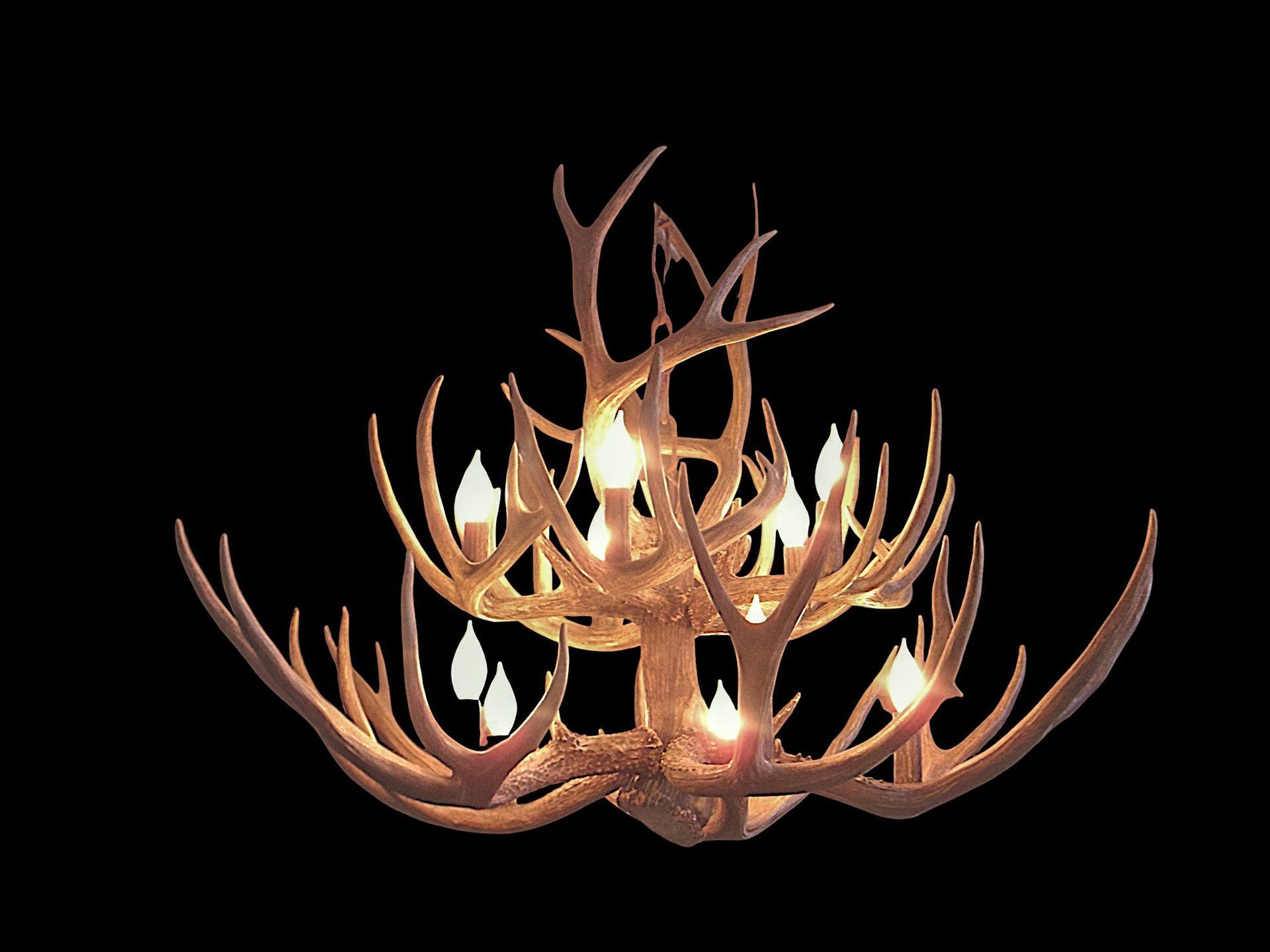 Whitetail Chandelier 2 tier 9 lights (2)