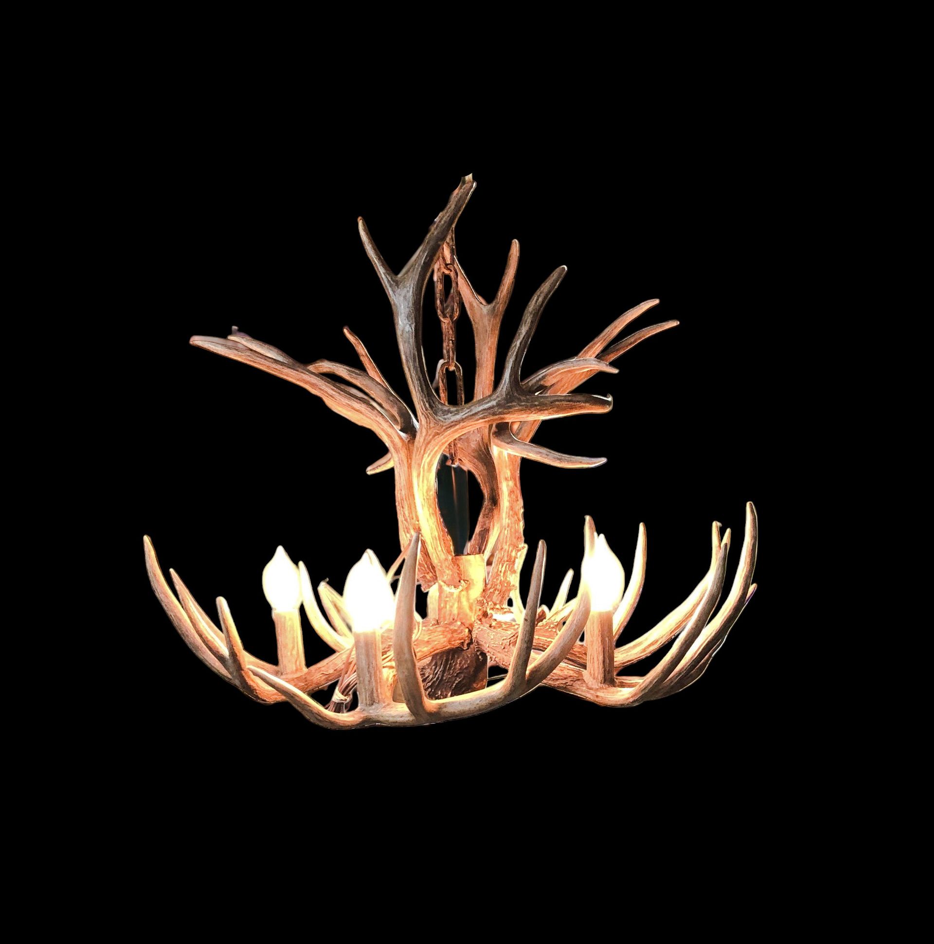 Whitetail Chandelier Single Tier 5 lights